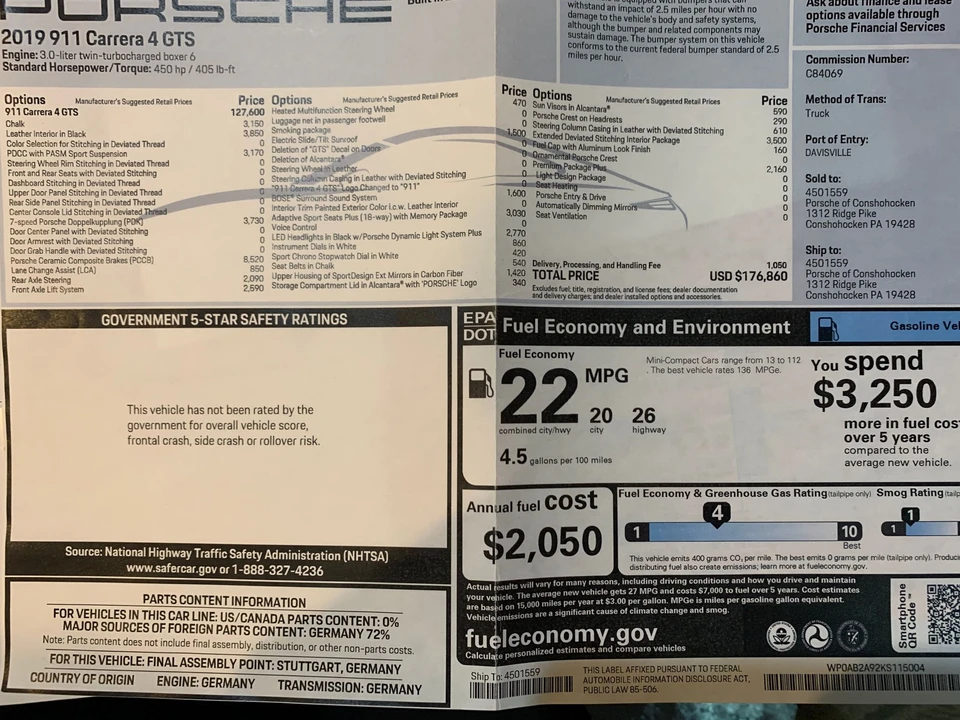 2019 Porsche 991 Targa 4 GTS - Image 7 of 12