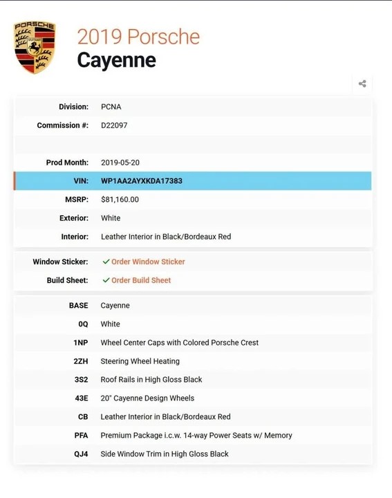 2019 Porsche 9Y0/9Y3 Cayenne - Image 6 of 17