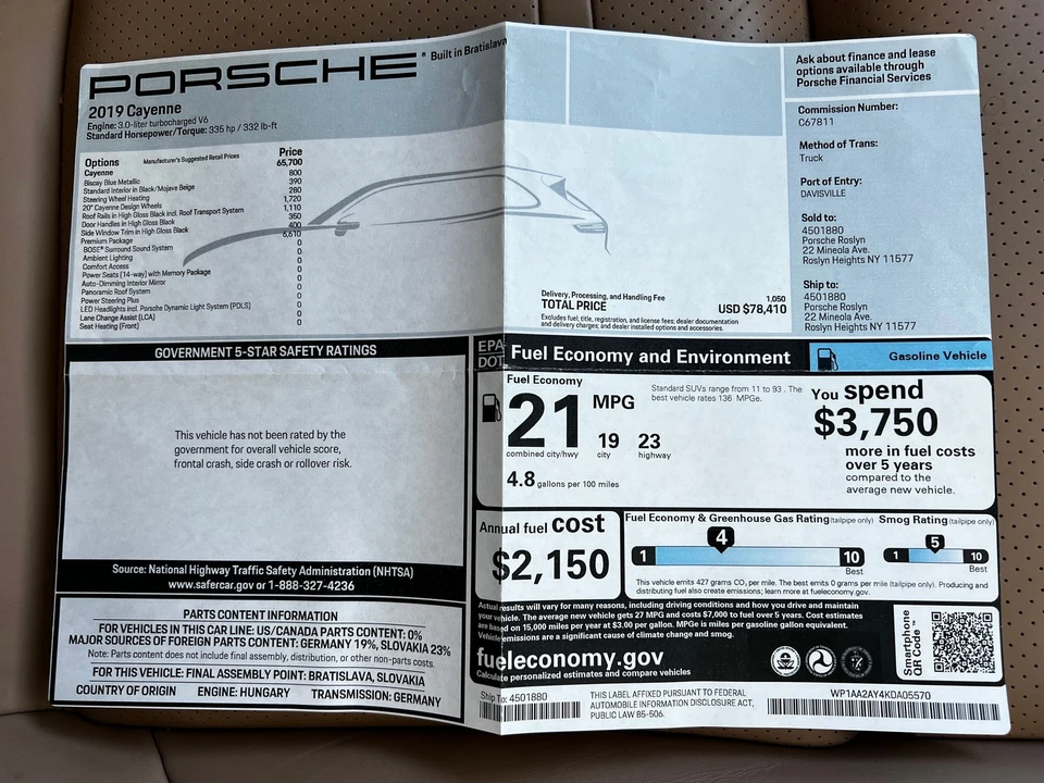 2019 Porsche 9Y0/9Y3 Cayenne - Image 25 of 26