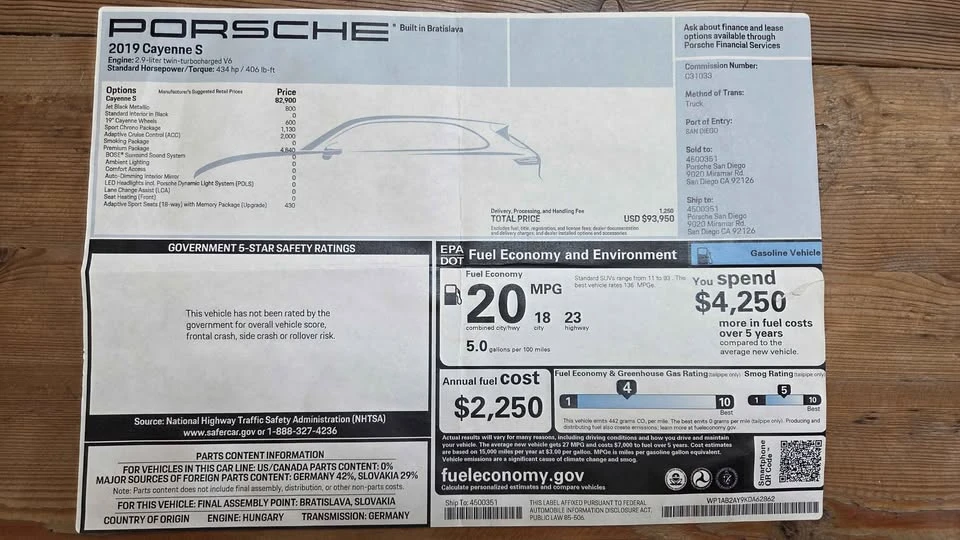 2019 Porsche 9Y0/9Y3 Cayenne - Image 14 of 19