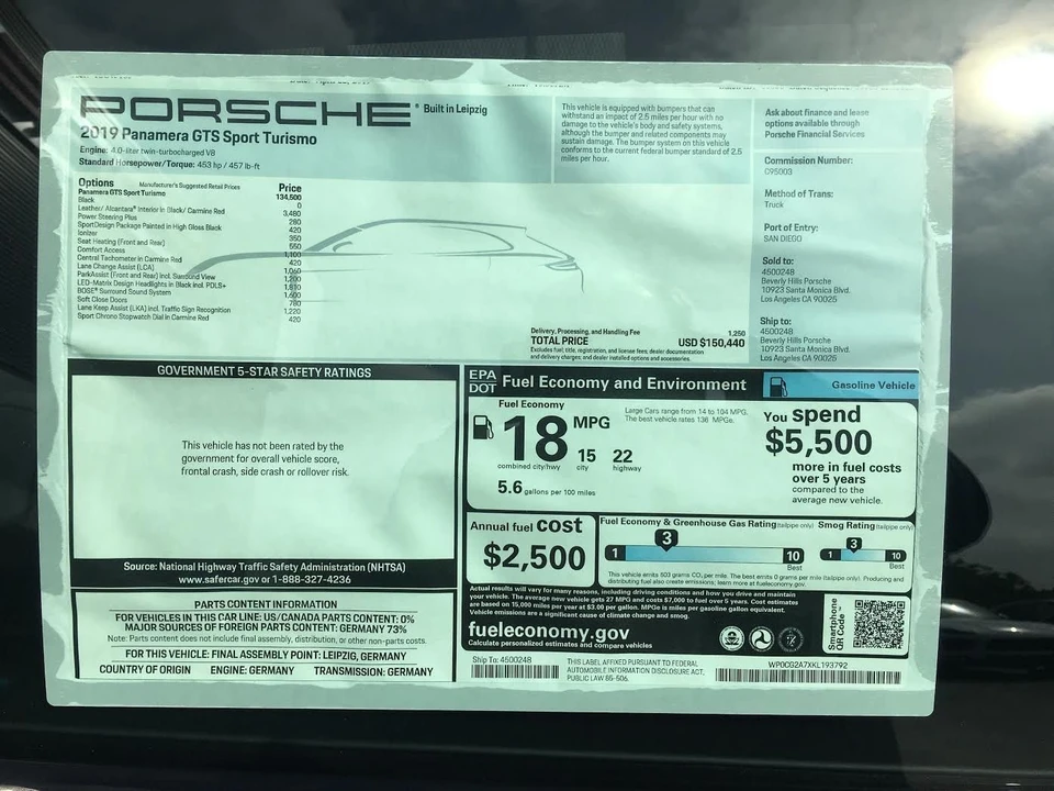 2019 Porsche 971 Panamera GTS - Image 2 of 8