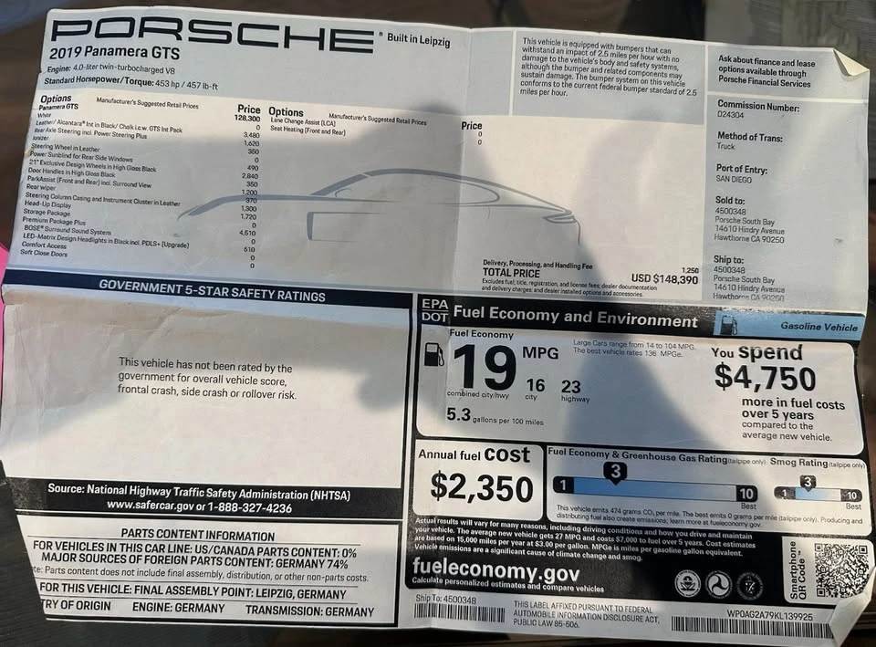 2019 Porsche 971 Panamera - Image 7 of 17