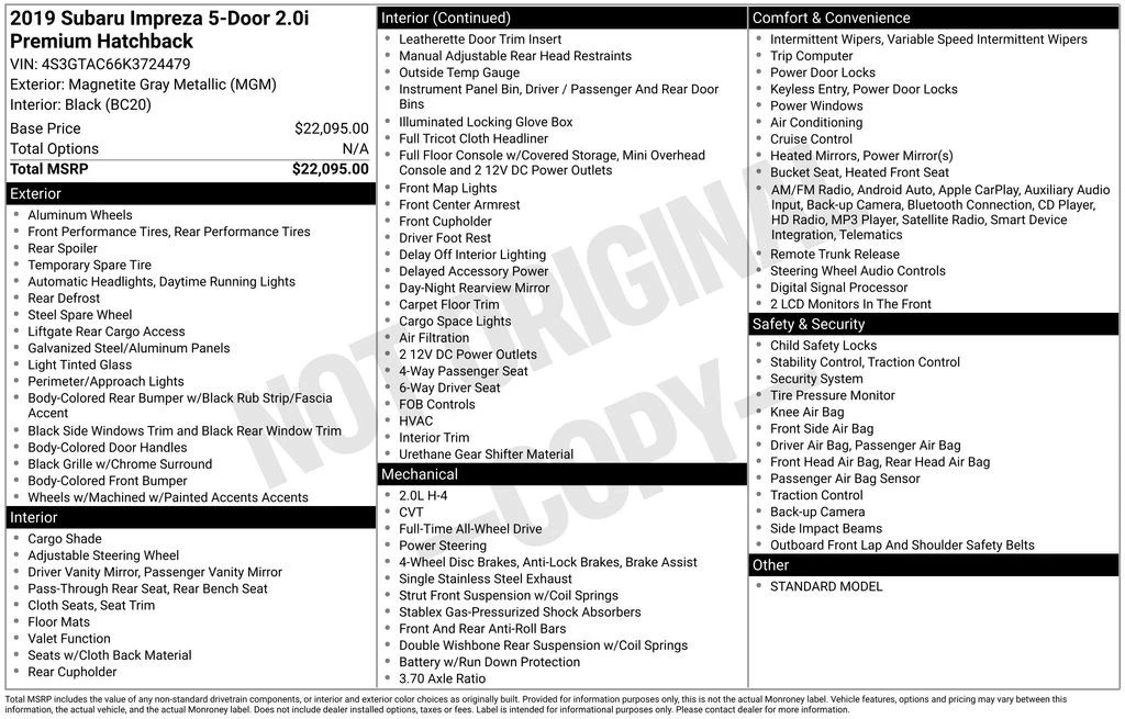 2019 Subaru Impreza 5th Gen - Image 6 of 12
