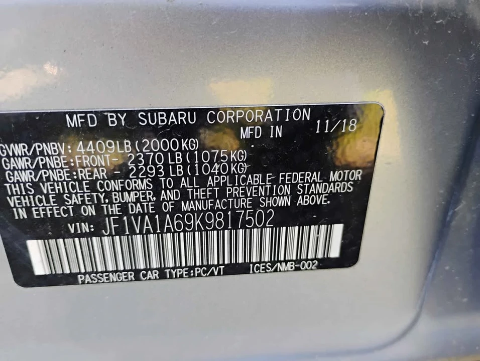 2019 Subaru Impreza 5th Gen - Image 15 of 15