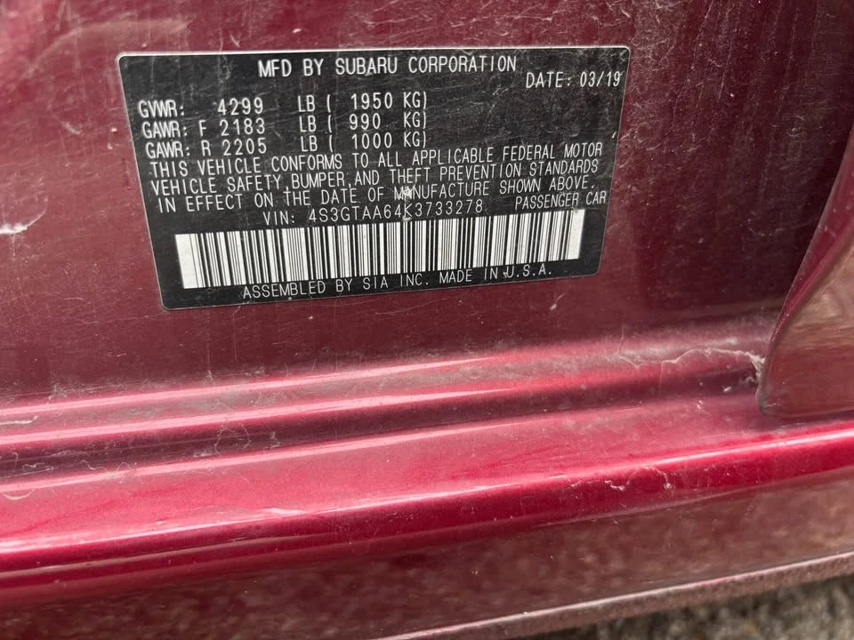 2019 Subaru Impreza 5th Gen - Image 9 of 13