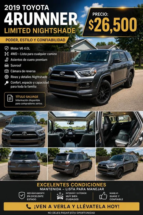 2019 Toyota 4Runner 5th Gen - Image 2 of 12
