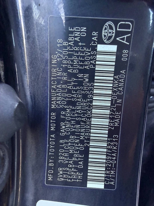 2019 Toyota Corolla 12th Gen - Image 19 of 21