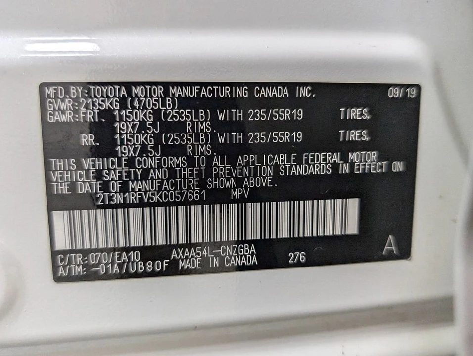2019 Toyota RAV4 5th Gen - Image 10 of 12