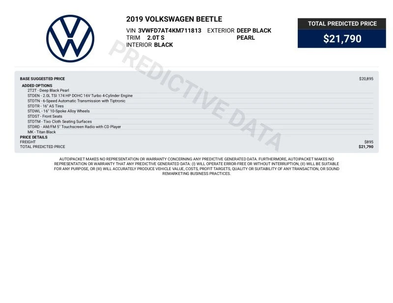 2019 Volkswagen A5 Beetle - Image 2 of 20