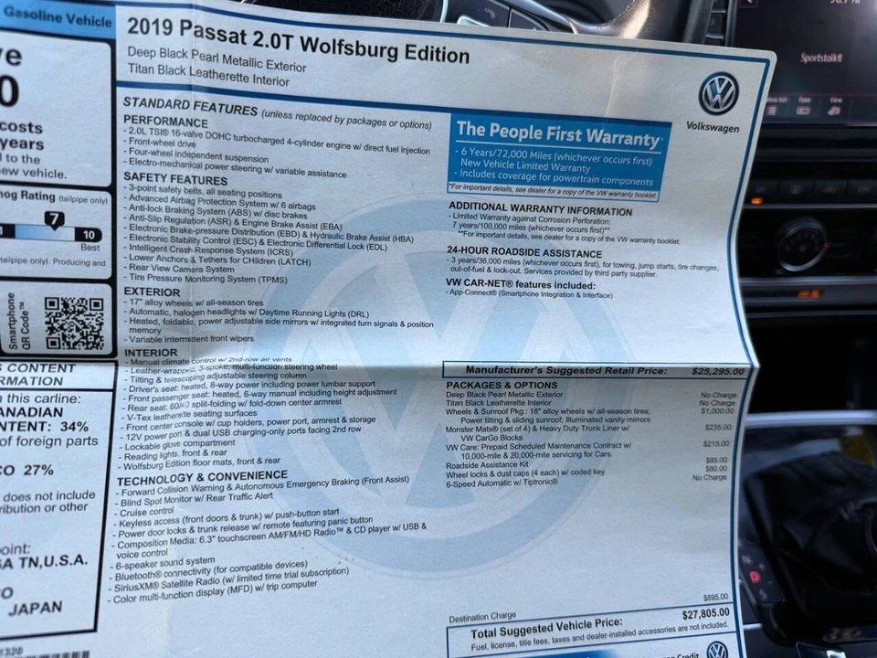2019 Volkswagen Passat - Image 10 of 21