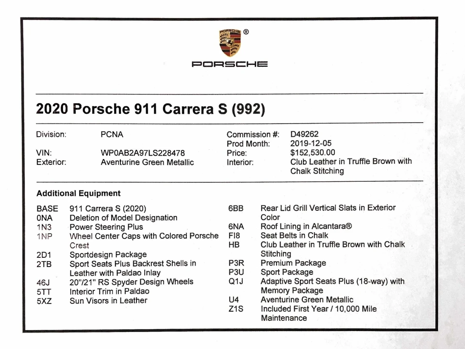 2020 Porsche 992 Carrera S - Image 26 of 26
