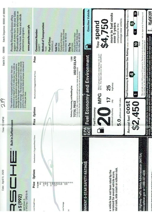 2020 Porsche 992 Carrera S - Image 9 of 10