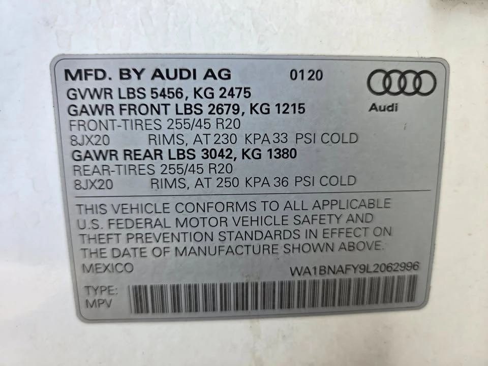 2020 Audi FY Q5 - Image 17 of 17