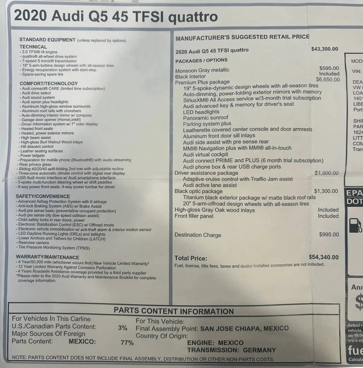 2020 Audi FY Q5 - Image 6 of 6