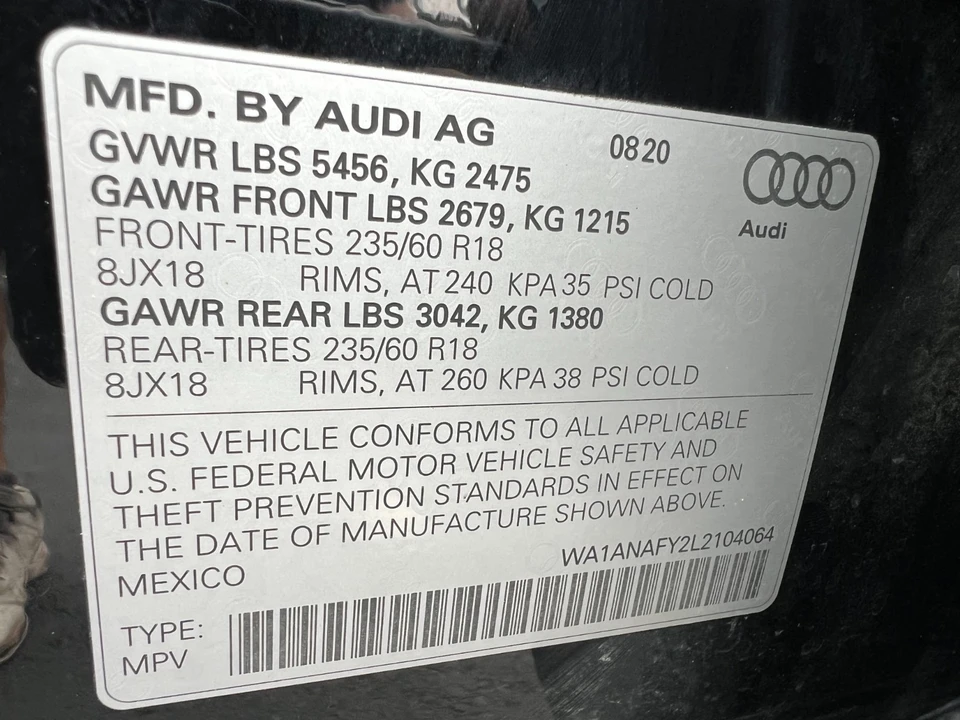 2020 Audi FY Q5 - Image 12 of 21