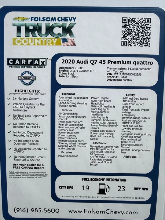 2020 Audi 4M Q7 - Image 3 of 3