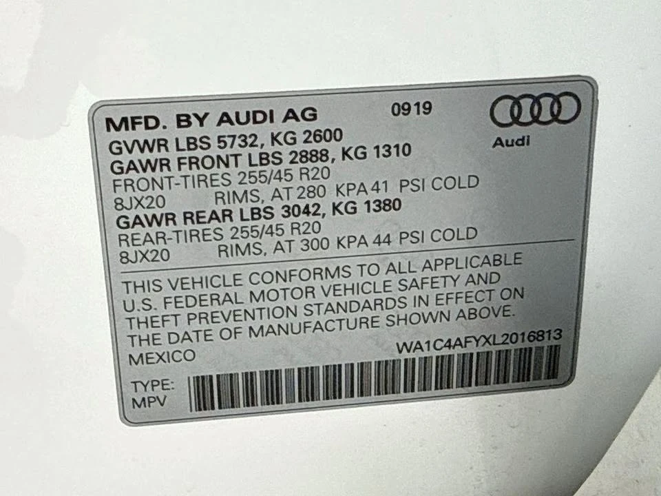 2020 Audi FY SQ5 - Image 12 of 12