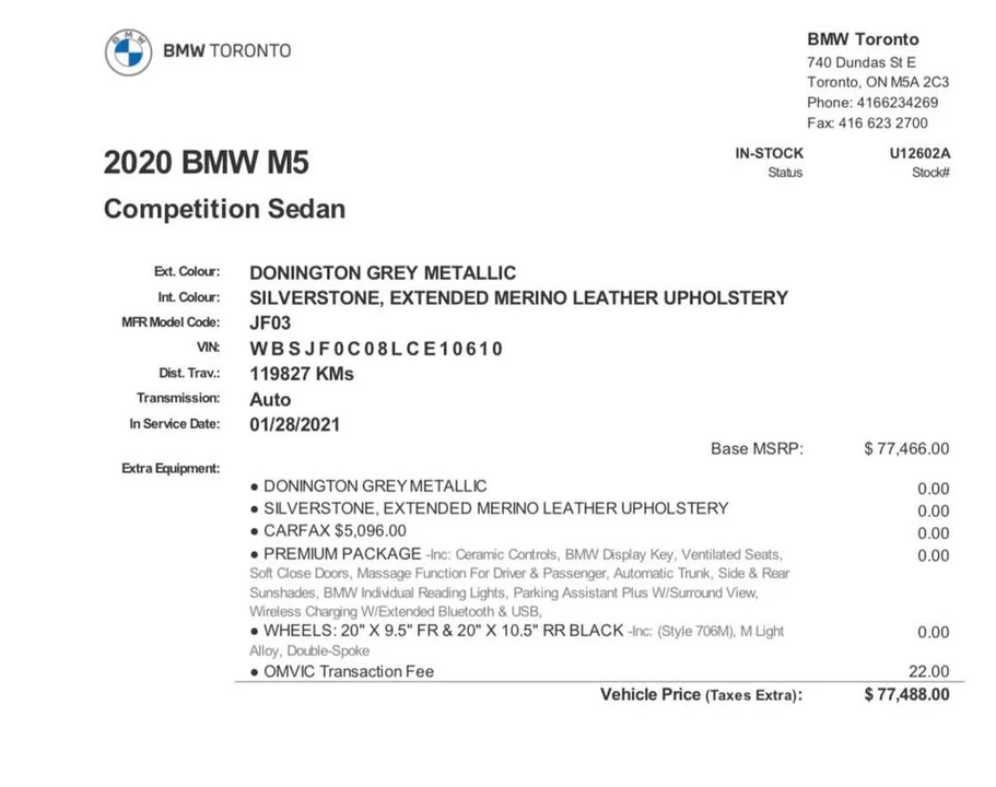 2020 BMW F90 M5 - Image 2 of 19