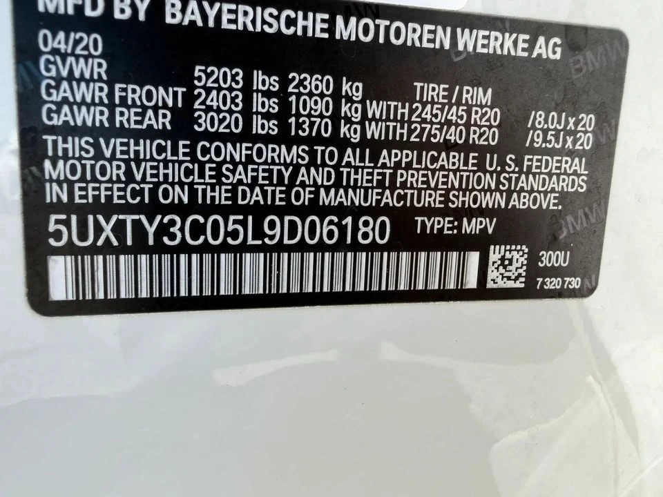 2020 BMW G01 X3 - Image 10 of 20
