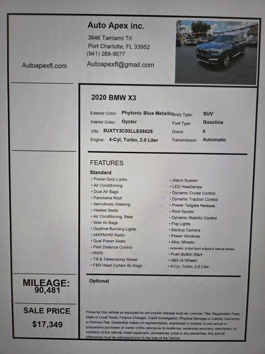 2020 BMW G01 X3 - Image 19 of 19