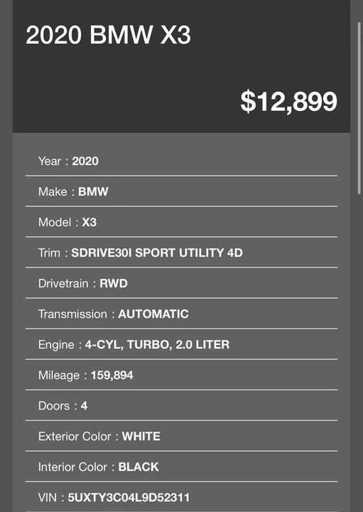 2020 BMW G01 X3 - Image 14 of 14
