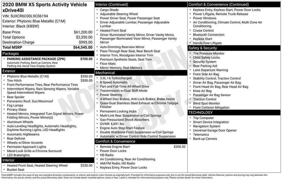 2020 BMW G05 X5 - Image 10 of 12