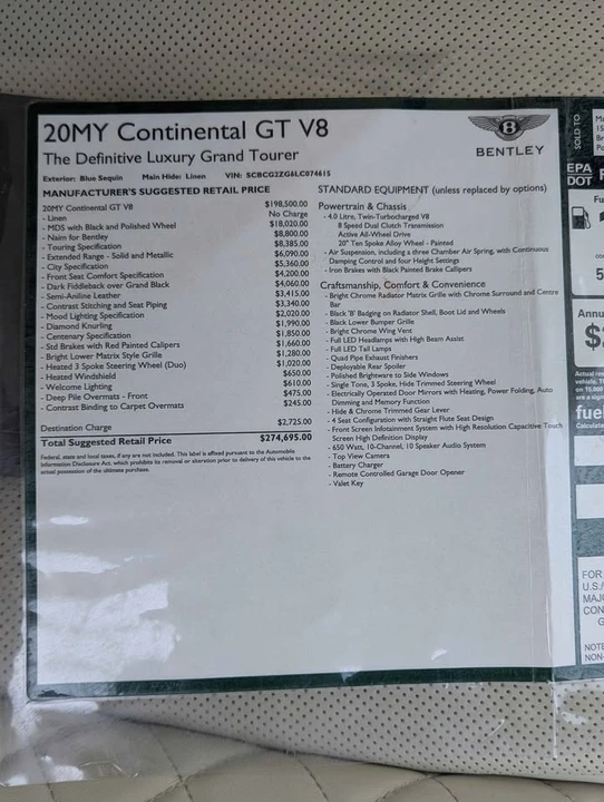 2020 Bentley Continental GT 3rd Gen - Image 12 of 12