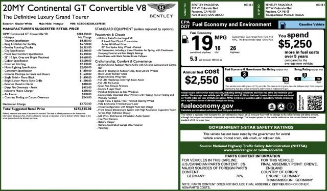2020 Bentley Continental GTC - Image 6 of 12