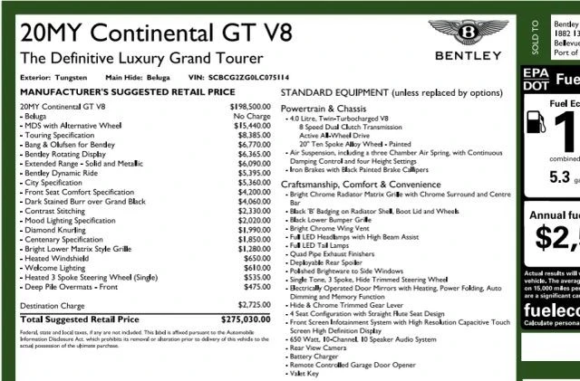2020 Bentley Continental GT 3rd Gen - Image 7 of 31