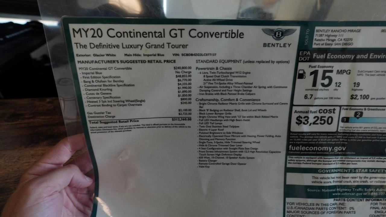 2020 Bentley Continental GT 3rd Gen - Image 7 of 31