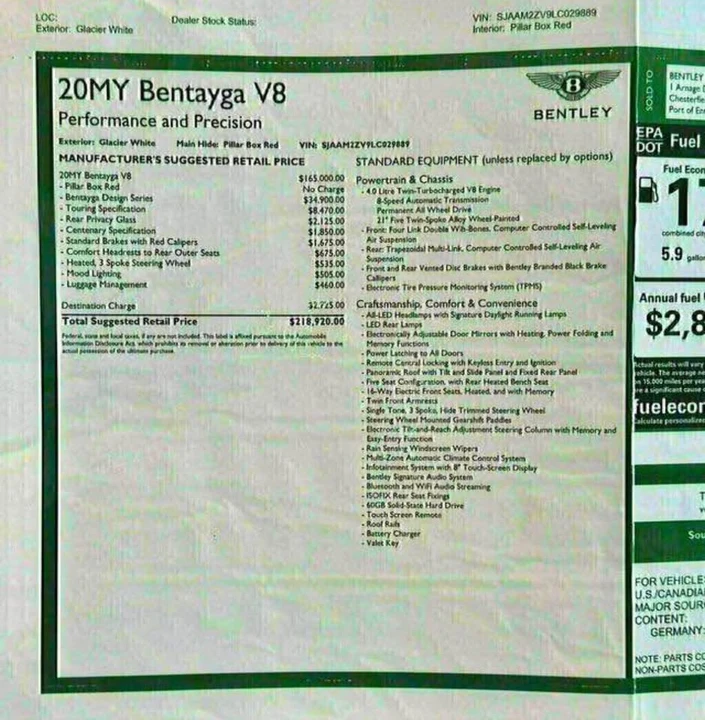 2020 Bentley Bentayga - Image 3 of 12