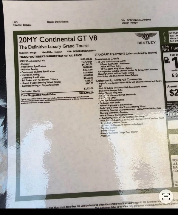 2020 Bentley Continental GT 3rd Gen - Image 12 of 12
