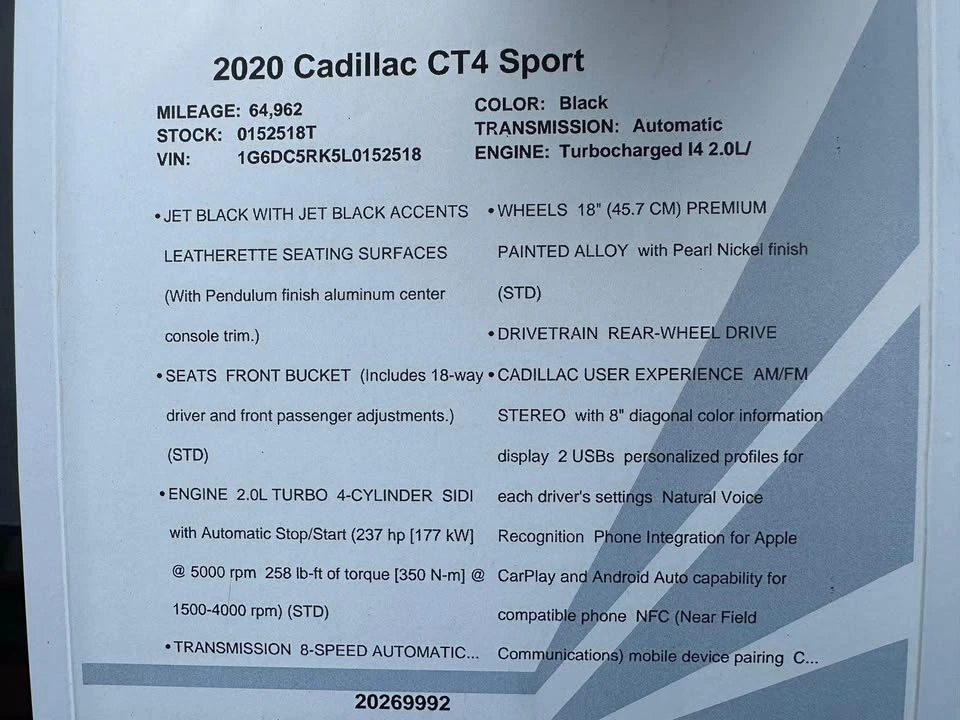 2020 Cadillac CT4 - Image 12 of 12