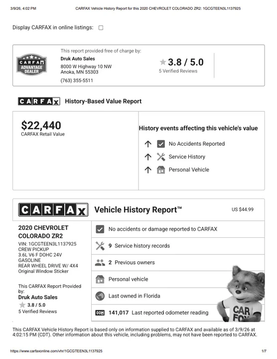 2020 Chevrolet Colorado 2nd Gen - Image 20 of 21