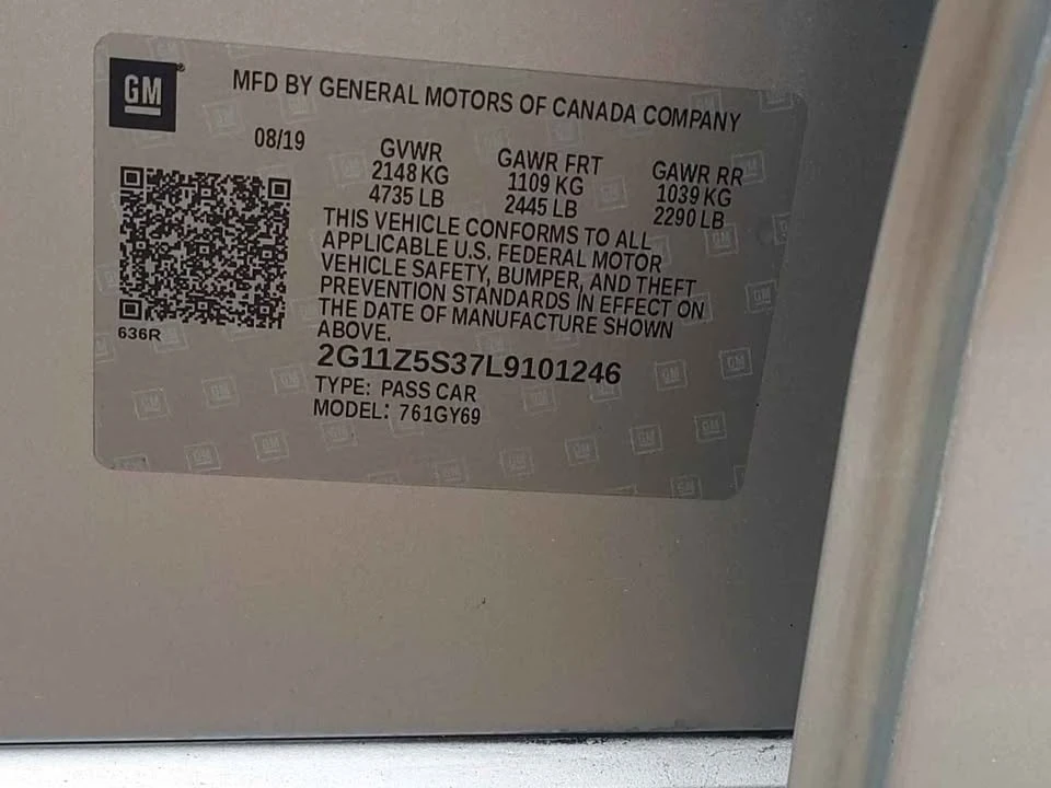 2020 Chevrolet Impala 10th Gen - Image 8 of 9