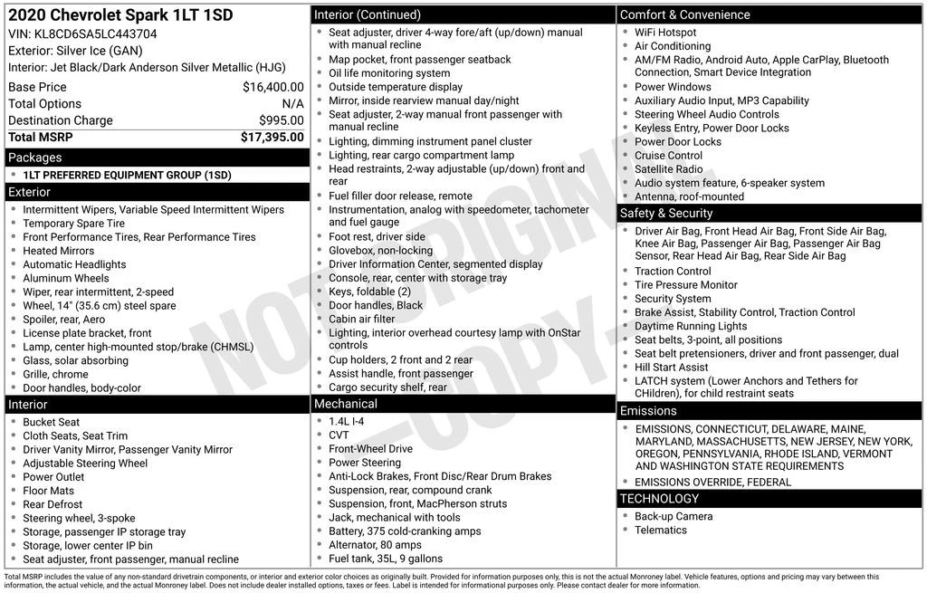 2020 Chevrolet Spark - Image 8 of 12