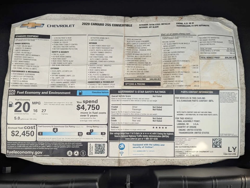 2020 Chevrolet Camaro SS 6th Gen - Image 9 of 12