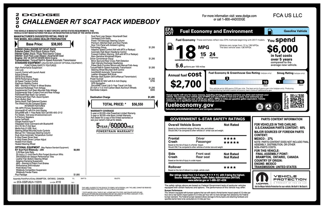 2020 Dodge Challenger SRT8 & 392 3rd Gen - Image 2 of 31