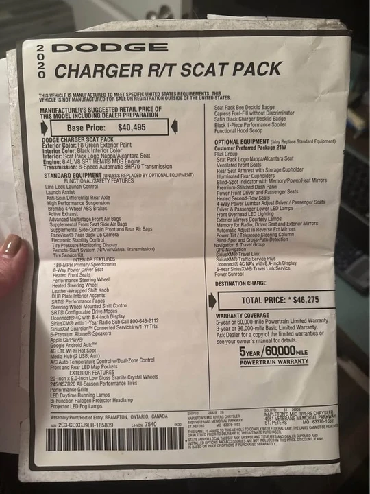 2020 Dodge Charger SRT & 392 7th Gen - Image 10 of 11