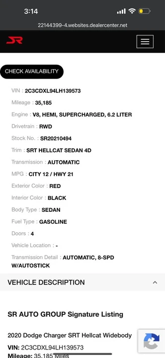 2020 Dodge Charger SRT Hellcat 7th Gen - Image 20 of 20