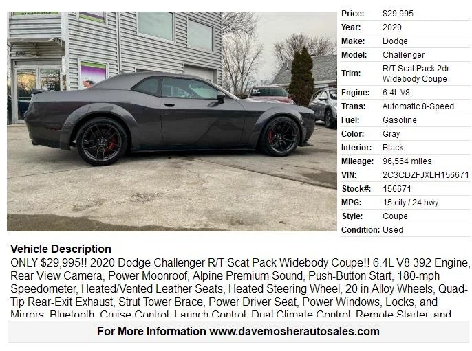 2020 Dodge Challenger 3rd Gen - Image 2 of 20