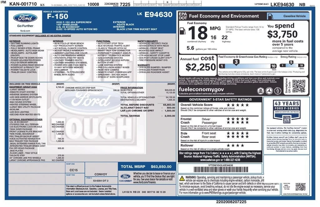 2020 Ford F-150 13th Gen - Image 2 of 2