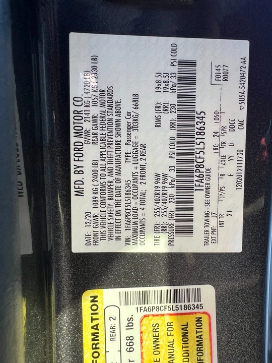 2020 Ford S550 Mustang - Image 12 of 26