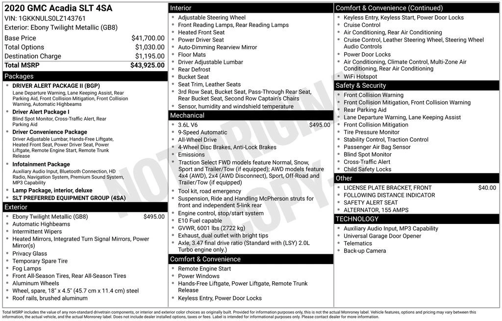 2020 GMC Acadia - Image 4 of 12