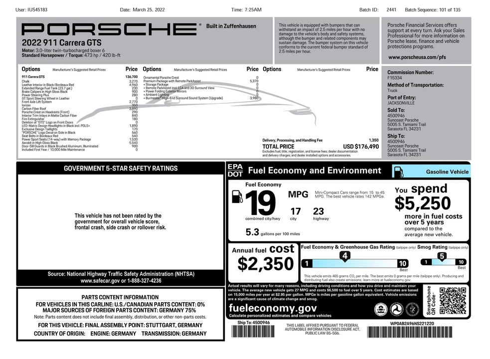 2022 Porsche 992 Carrera GTS - Image 15 of 15