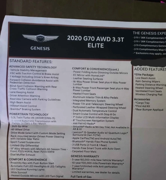 2020 Genesis G70 - Image 20 of 20