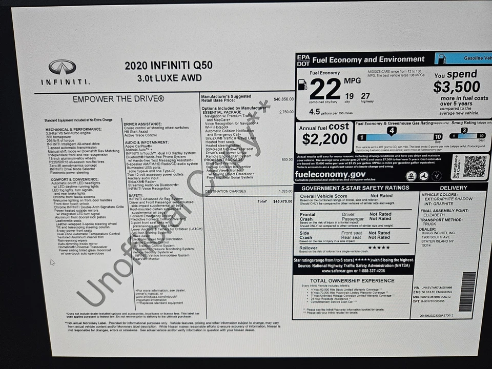 2020 Infiniti Q50 - Image 10 of 12