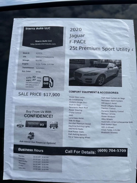 2020 Jaguar F-Pace - Image 11 of 11