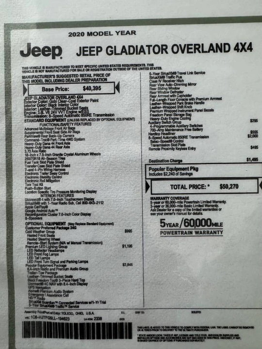 2020 Jeep JT Gladiator - Image 21 of 22