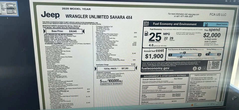 2020 Jeep JL Wrangler - Image 4 of 17